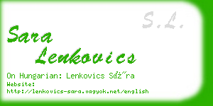 sara lenkovics business card